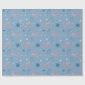 Frosty the Snowman Blue Snowflake Pattern Cadeaupapier (Vlak)