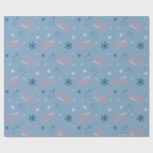 Frosty the Snowman Blue Snowflake Pattern Cadeaupapier (Vlak)