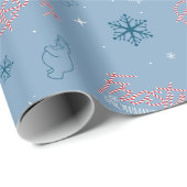 Frosty the Snowman Blue Snowflake Pattern Cadeaupapier (Rol Hoek)