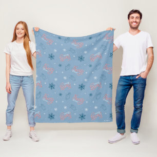 Frosty the Snowman Blue Snowflake Pattern Fleece Deken