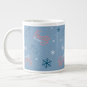 Frosty the Snowman Blue Snowflake Pattern Grote Koffiekop