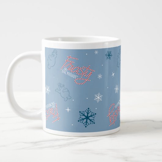 Frosty the Snowman Blue Snowflake Pattern Grote Koffiekop (Links)