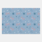 Frosty the Snowman Blue Snowflake Pattern Inpakpapier Vel (Voorkant)