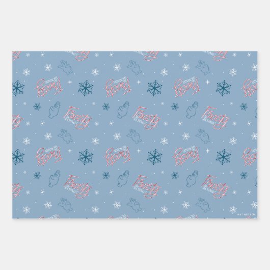 Frosty the Snowman Blue Snowflake Pattern Inpakpapier Vel (Voorkant)