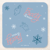 Frosty the Snowman Blue Snowflake Pattern Kartonnen Onderzetters (Voorkant)