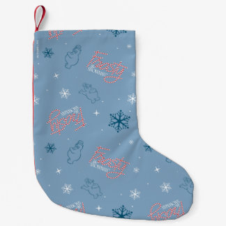 Frosty the Snowman Blue Snowflake Pattern Kleine Kerstsok
