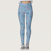 Frosty the Snowman Blue Snowflake Pattern Leggings (Voorkant)
