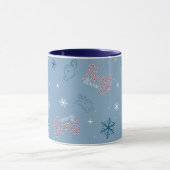 Frosty the Snowman Blue Snowflake Pattern Mok (Midden)