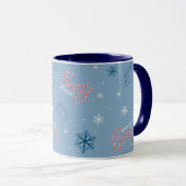 Frosty the Snowman Blue Snowflake Pattern Mok (Voorkant rechts)