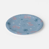 Frosty the Snowman Blue Snowflake Pattern Papieren Bordje (Gekanteld)