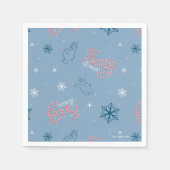 Frosty the Snowman Blue Snowflake Pattern Servet (Voorkant)