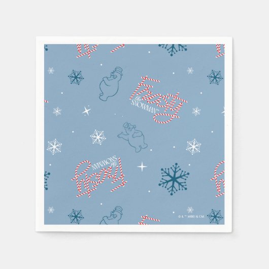 Frosty the Snowman Blue Snowflake Pattern Servet (Voorkant)