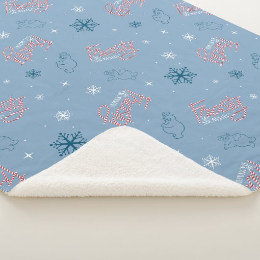 Frosty the Snowman Blue Snowflake Pattern Sherpa Deken (3/4)