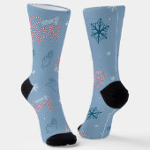 Frosty the Snowman Blue Snowflake Pattern Sokken (Gebogen)
