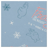 Frosty the Snowman Blue Snowflake Pattern Stof (Close Up)