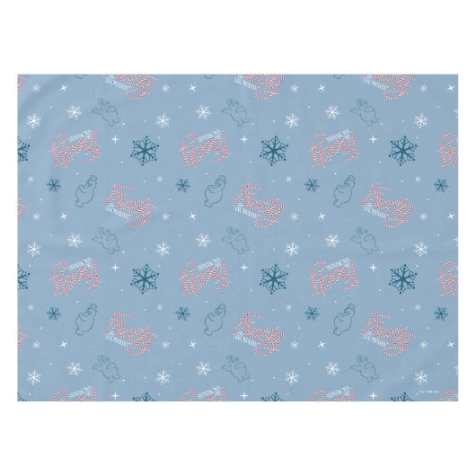 Frosty the Snowman Blue Snowflake Pattern Tafelkleed (Voorkant (Horizontaal))