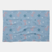 Frosty the Snowman Blue Snowflake Pattern Theedoek (Horizontaal)