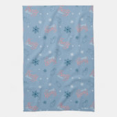 Frosty the Snowman Blue Snowflake Pattern Theedoek (Verticaal)
