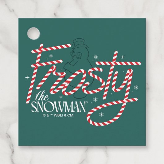 Frosty the Snowman Candy Cane Logo Bedankjes Labels (Voorkant)