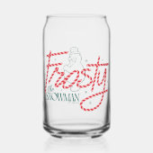 Frosty the Snowman Candy Cane Logo Blikvorm Glas (Voorkant)
