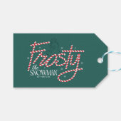 Frosty the Snowman Candy Cane Logo Cadeaulabel (Voorkant (Horizontaal))