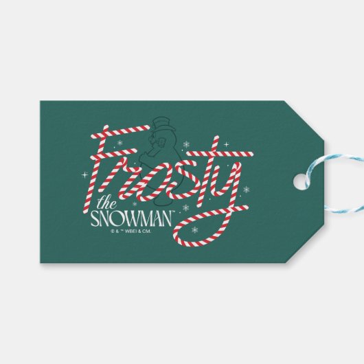 Frosty the Snowman Candy Cane Logo Cadeaulabel (Voorkant (Horizontaal))