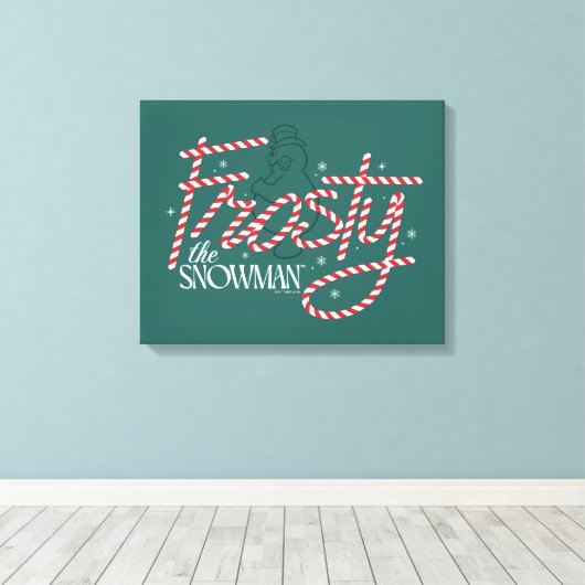 Frosty the Snowman Candy Cane Logo Canvas Afdruk (Insitu (Houten vloer))