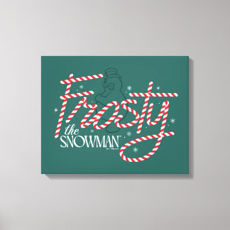 Frosty the Snowman Candy Cane Logo Canvas Afdruk