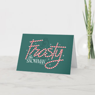 Frosty the Snowman Candy Cane Logo Feestdagen Kaart