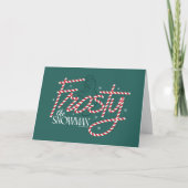 Frosty the Snowman Candy Cane Logo Feestdagen Kaart (Voorkant)