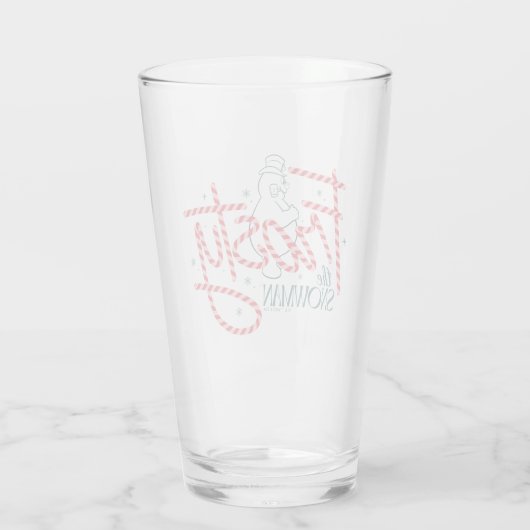 Frosty the Snowman Candy Cane Logo Glas (Achterkant)