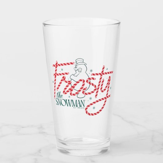 Frosty the Snowman Candy Cane Logo Glas (Voorkant)