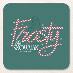 Frosty the Snowman Candy Cane Logo Kartonnen Onderzetters