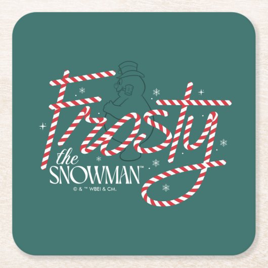 Frosty the Snowman Candy Cane Logo Kartonnen Onderzetters (Voorkant)