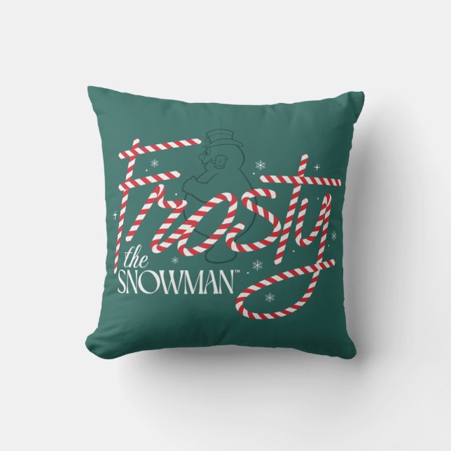 Frosty the Snowman Candy Cane Logo Kussen (Voorkant)