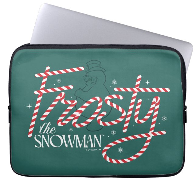 Frosty the Snowman Candy Cane Logo Laptop Sleeve (Voorkant)