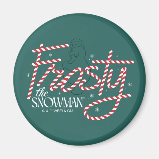 Frosty the Snowman Candy Cane Logo Magneet (Voorkant)