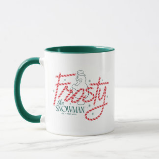 Frosty the Snowman Candy Cane Logo Mok