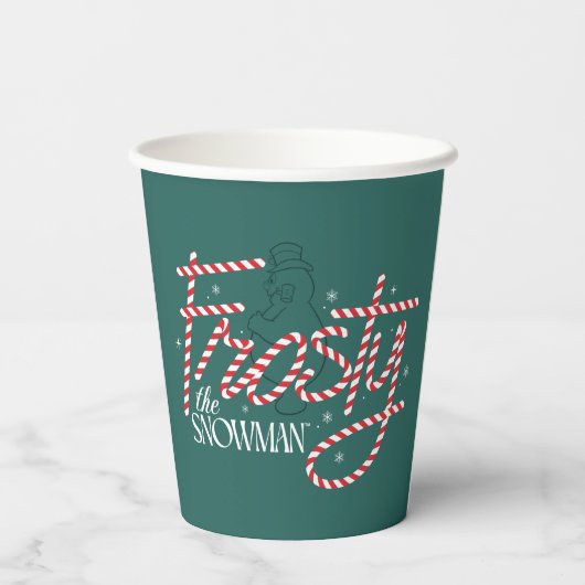 Frosty the Snowman Candy Cane Logo Papieren Bekers (Achterkant)