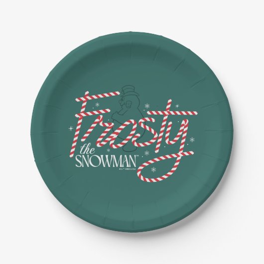 Frosty the Snowman Candy Cane Logo Papieren Bordje (Voorkant)