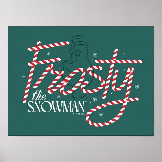 Frosty the Snowman Candy Cane Logo Poster (Voorkant)