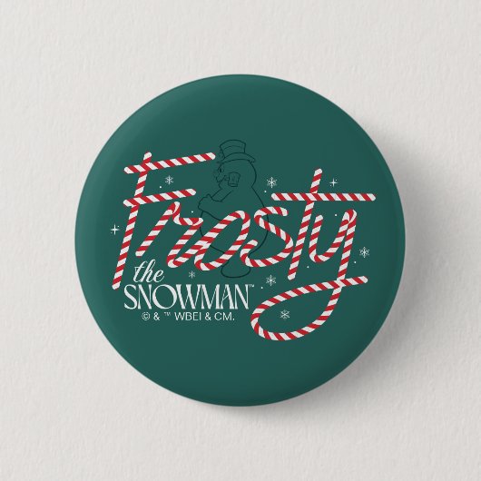 Frosty the Snowman Candy Cane Logo Ronde Button 5,7 Cm (Voorkant)