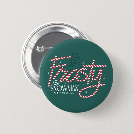 Frosty the Snowman Candy Cane Logo Ronde Button 5,7 Cm (Voorkant /achterkant)