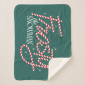 Frosty the Snowman Candy Cane Logo Sherpa Deken (Voorkant)