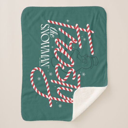 Frosty the Snowman Candy Cane Logo Sherpa Deken (Voorkant)