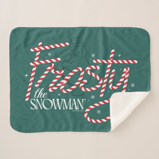 Frosty the Snowman Candy Cane Logo Sherpa Deken (Voorkant (horizontaal))