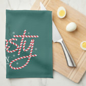 Frosty the Snowman Candy Cane Logo Theedoek (Quarter Fold)