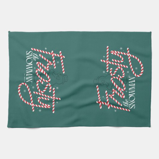 Frosty the Snowman Candy Cane Logo Theedoek (Horizontaal)