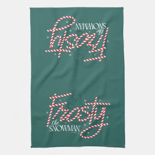 Frosty the Snowman Candy Cane Logo Theedoek (Verticaal)
