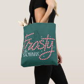 Frosty the Snowman Candy Cane Logo Tote Bag (Dichtbij)